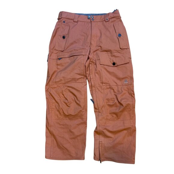 Y2K Burton Ronin Orange Baggy Cargo Tech Snowboard Pants S EUC - Picture 1 of 9